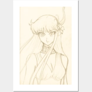 saori the athena goddess sketch Posters and Art